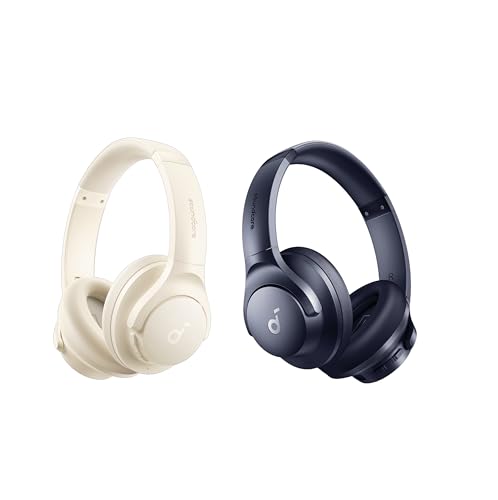 Anker Soundcore Q20i Hybrid Active Noise Cancelling Headphones, Wireless Over-Ear Bluetooth, 40H ANC Playtime USB-C / 3.5mm AUX