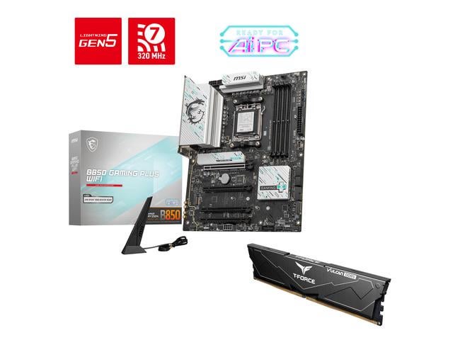 MSI B850 Gaming Plus WiFi Bundle - Motherboard & 16GB Memory Kit