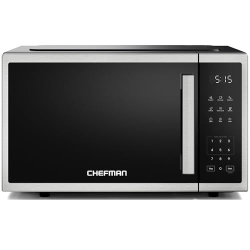 Chefman Countertop Microwave, 0.9 Cu Ft, 900W, Stainless Steel