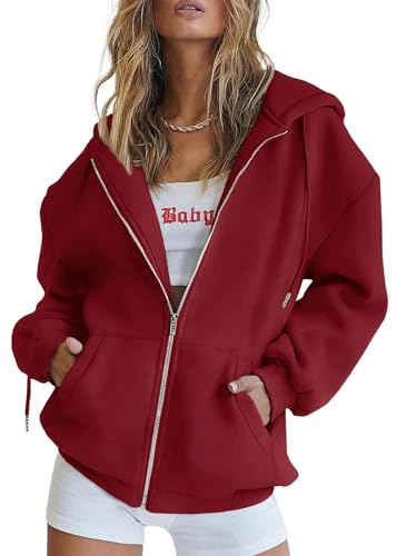 PRETTYGARDEN Women's Fall Zip Up Hoodies Sweatshirts