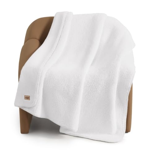UGG Whitecap Throw Blanket, Soft Fleece Blanket, 50 x 70, White