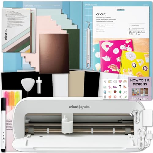 Cricut Joy Xtra Machine with Printable Sticker Paper and Card Kit Bundle