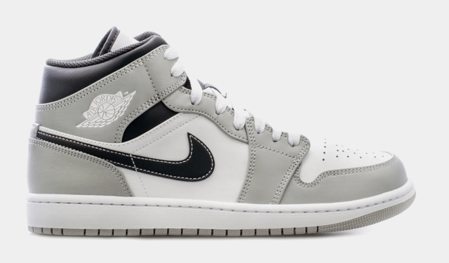 Air Jordan 1 Mid Mens Lifestyle Shoes (Light Smoke Grey/White/Anthracite) ON SALE