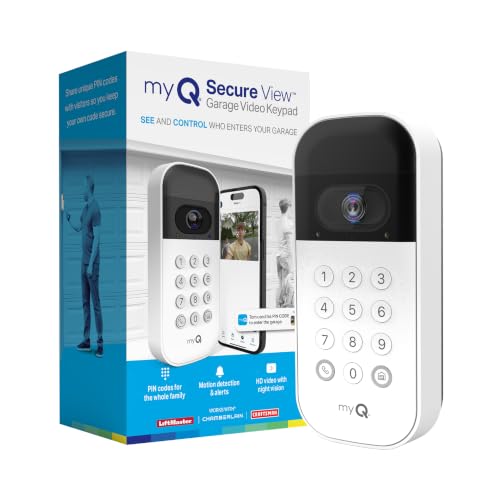 myQ Smart Garage Door Video Keypad with Wide-Angle Camera,Customizable PIN