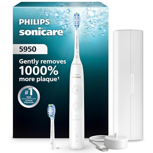 Philips Sonicare 5950 Rechargeable Electric Toothbrush, 2 Brush Head, White