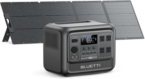 BLUETTI Solar Generator Elite 100 V2 with 200W Solar Panel Included, 1024Wh