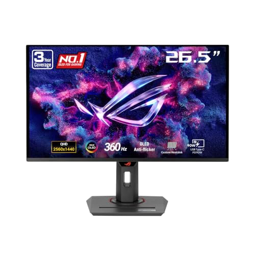 ASUS ROG Strix 26.5” 1440P QD-OLED Gaming Monitor (XG27ACDNG) -QHD (2560x1440),