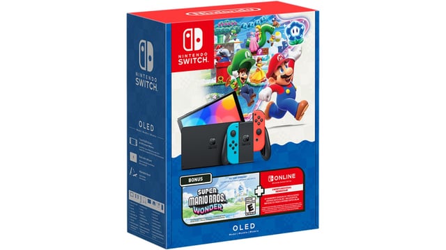 Nintendo Switch OLED Model + Super Mario Bros. Wonder Bundle + 3-month Nintendo Switch Online Individual Membership