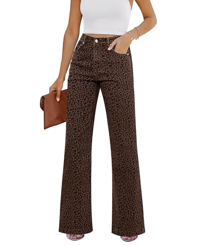 GRAPENT Flare Jeans for Women High Rise Wide Leg Baggy Stretchy Denim