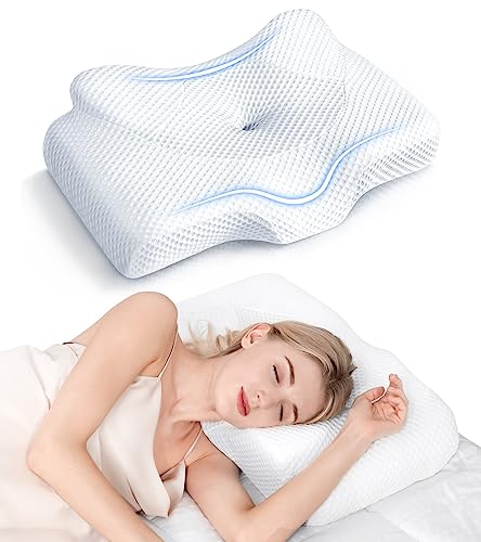 Cervical Pillow for Neck Pain Relief, Hollow Design Odorless Memory Foam Pillows