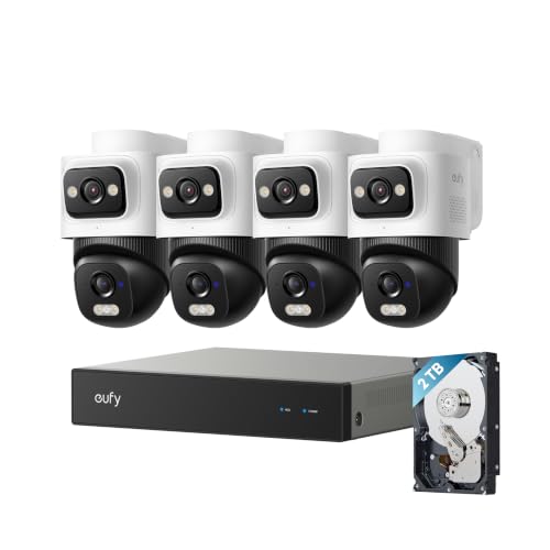 eufy Security NVR System E50,4-Cam Kit,4K Dual-Lens Bullet-PTZ (2TB HDD)