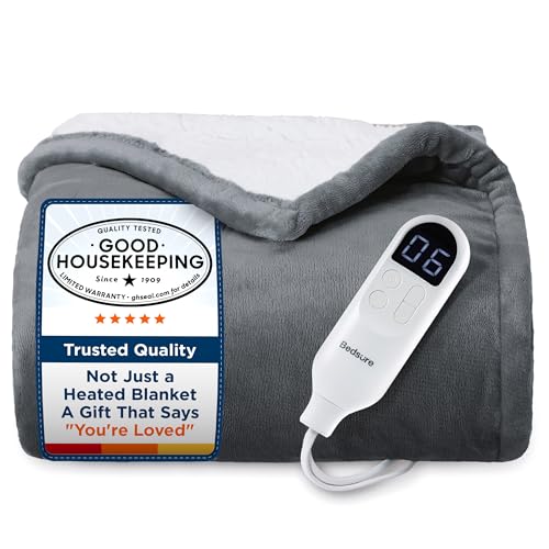 Bedsure Heated Blanket Throw Blanket with Preheat Function