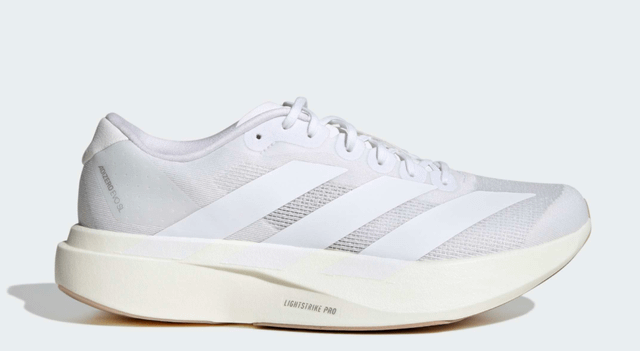 Men's adidas Running Adizero Evo SL Shoes White / Warm Sandstone ON SALE