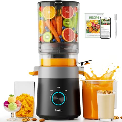 Aeitto 3-in-1 Juicer Machines, 6.0 Wide Mouth, Mesh-Free Easy to Clean
