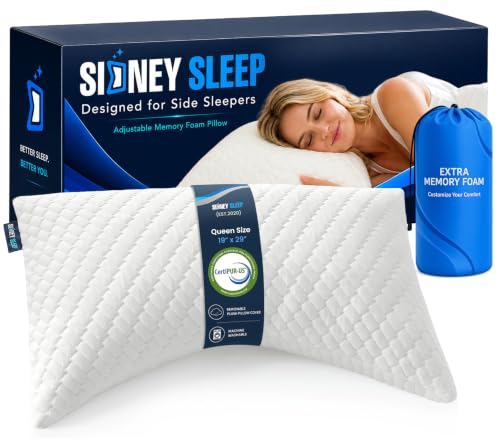 Sidney Sleep Adjustable Curved Pillows for Neck and Shoulder Support with Extra