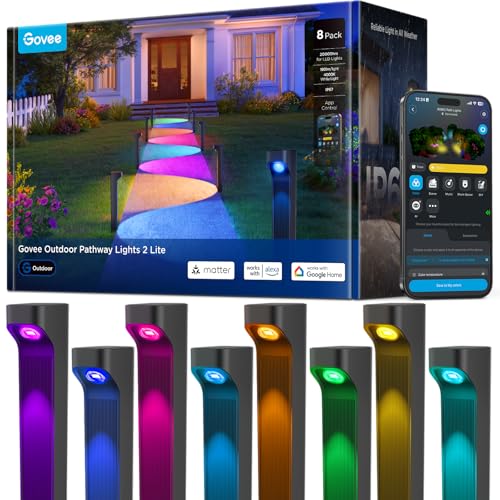 ⚡[OUTDOOR] 32% off - Govee Outdoor Pathway Lights 2 Lite, 8 Pack, 190 Lumens, IP67 Waterproof