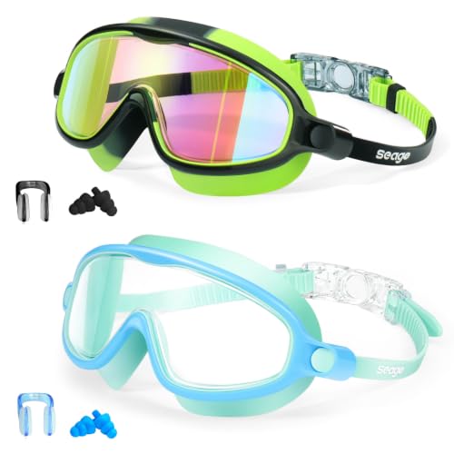 2 pack Seago Swim Goggles for Kids 3-14 , 6.49