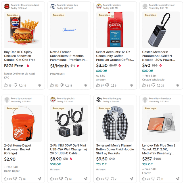 Today's Top Deals: KFC B1G1 Combo
