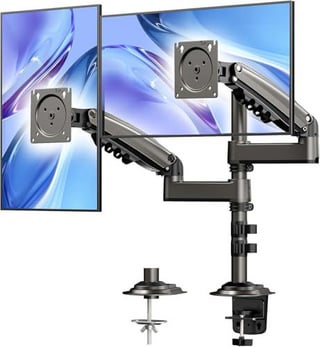 HUANUO 17-32 Inch Dual Monitor Stand, Stacked Monitor Mount, Monitor Arms for 2 Monitors, Ergonomic Adjustable Tilt/Swivel/Rotate, Weight Max 19.8 lbs, VESA 75/100mm Now