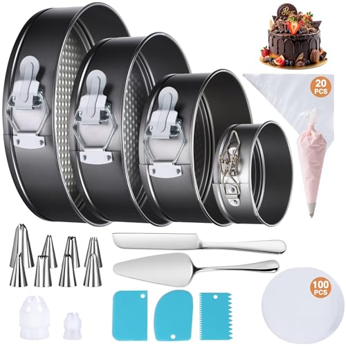 45% off 139PCS Springform Cake Pan Set - 4 Non-stick Cheesecake Pans(4/7/9/10-Inch)