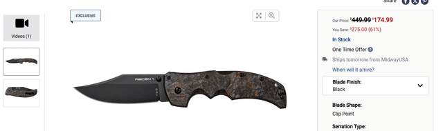 Serialized Cold Steel Recon 1 - limited to 300 pieces