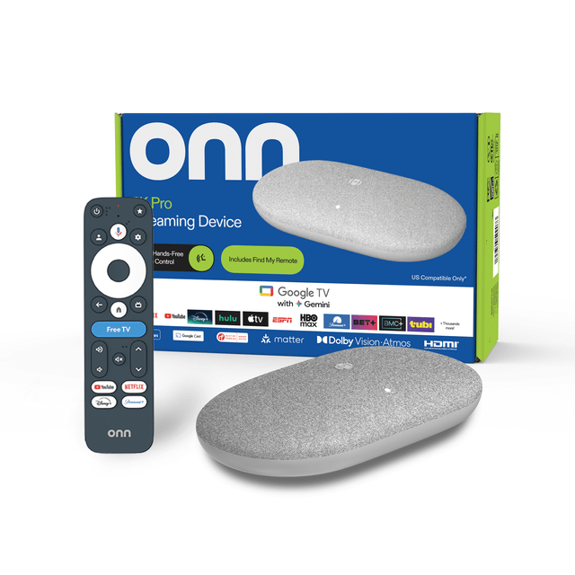 onn 4K Pro Streaming Device, Google TV (2026 Model) Gray - 32GB Storage, 3GB RAM, Dolby Vision & Atmos, HDR10+, Ethernet + USB Ports - Walmart.com back in stock