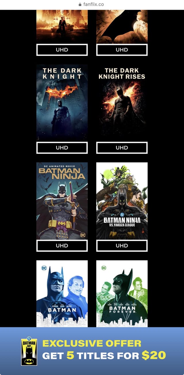 (From Batman Day) 5 for 20 (choose from 39 titles that will port via MA)*