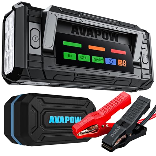 AVAPOW 8000A Battery Jumper Starter Portable with 4″ HD Display PD 30W