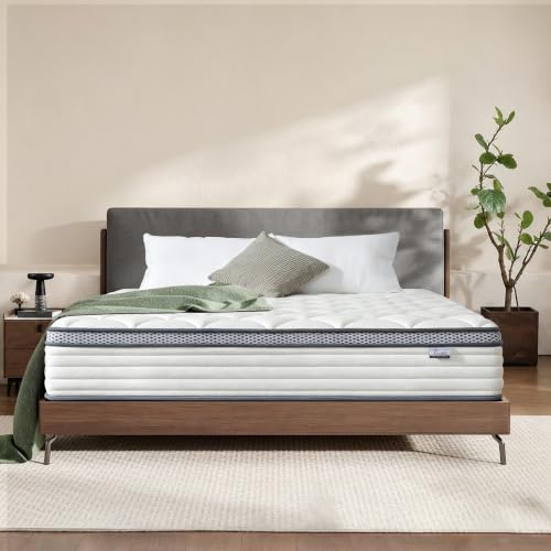 Queen Mattress,12 inch Queen Size Hybrid in Box,Medium Firm Support