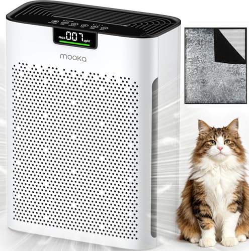 MOOKA Air Purifier for Home Bedroom Large Room 2200 Ft², HEPA Filter,