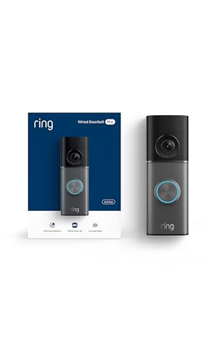 Ring Wired Doorbell 4K Pro (Newest Model), Retinal 4K with wide-angle video,