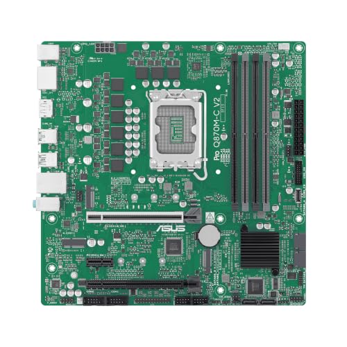 ASUS Pro Q870M-C V2-CSM Intel Q870 Micro-ATX (mATX) Commercial CSM Motherboard, Intel vPro