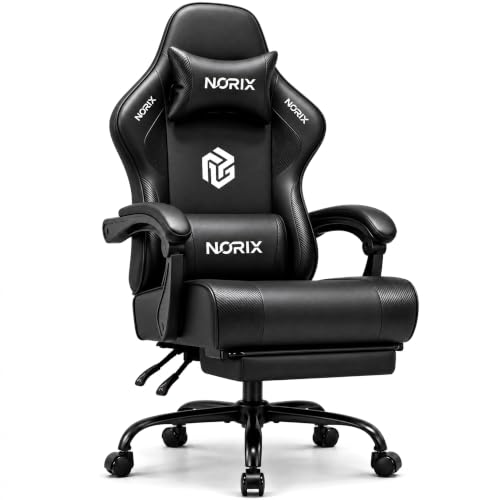 Video Gaming Chair for Adults with Footrest, Ergonomic Computer Chair,Black