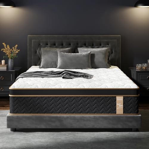 Queen Mattress 12 Inch, Cooling Hybrid Bed in a Box, 7-Zones Individual