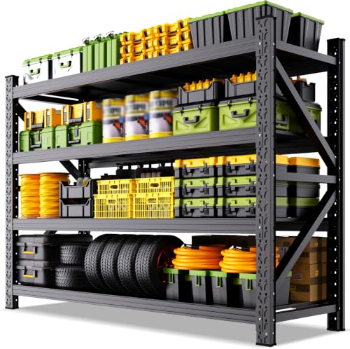 79W garage shelving 6000LBS Heavy Duty Storage Shelves 4 Tier Metal Shelving