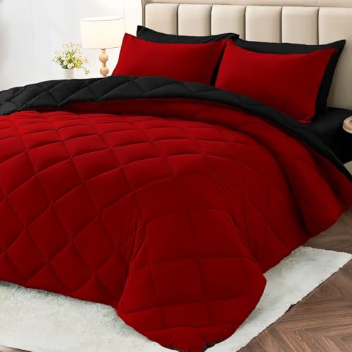 5 Pieces Twin Comforter Set, Reversible Bed in a Bag Twin Size,