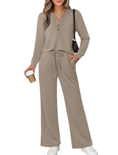 WIHOLL Two Piece Lounge Sets for Women Fall Travel Airport Vacation Outfits