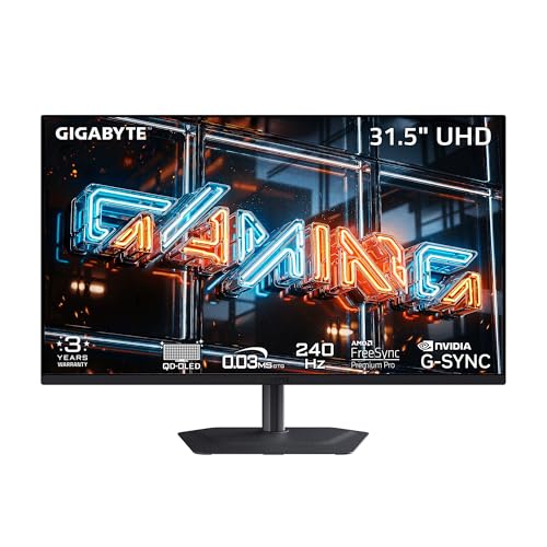 GIGABYTE - MO32U24 US - 31.5" QD-OLED Gaming Monitor - UHD 3840x2160@240Hz - 0.03ms - AMD FreeSync Premium Pro, NVIDIA G-SYNC Compatible