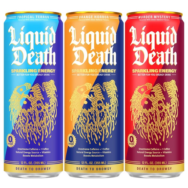 Liquid Death Sparkling Energy Variety Pack, 18 CT / 12 oz (#2053019)