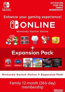 Nintendo Switch Online + Expansion Pack 12-month Family Membership (Digital Code)