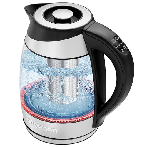 Chefman Electric Kettle with Temperature Control, 5 Presets LED Indicator